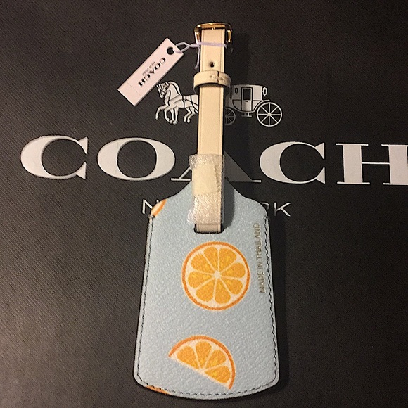 COACH - LUGGAGE TAG WITH ORANGE PRINT (NWT) - Picture 2 of 10